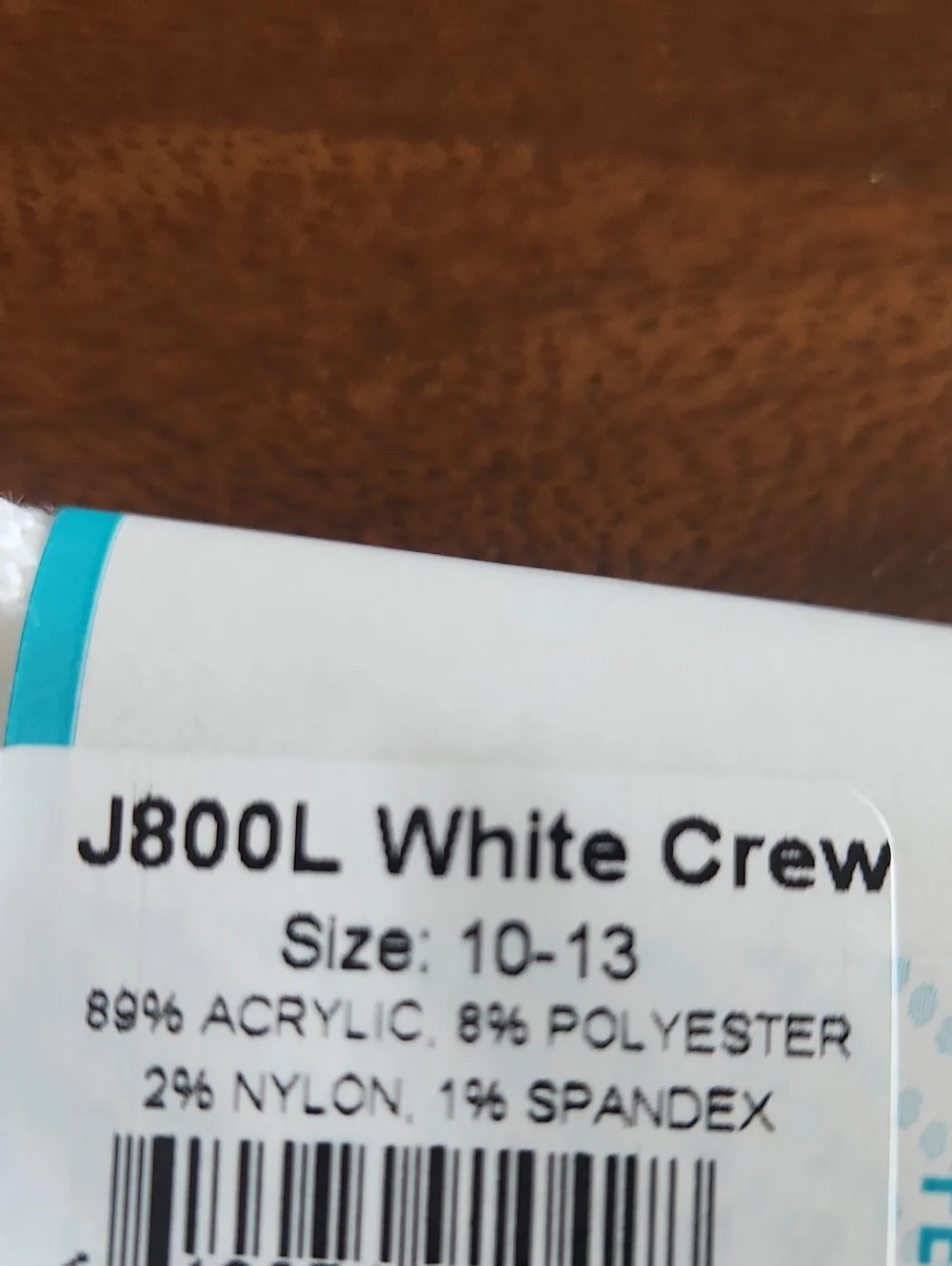 Roomy White Diabetic Crew Socks for Men. Size: 10-13